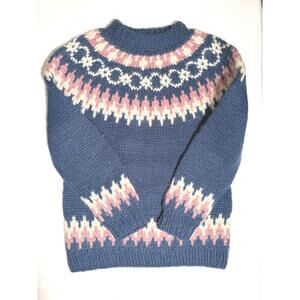 Vintage RAMMAGERÐIN Icelandic Hand Knit Wool Sweater XS Lopapeysa Scandi Girl